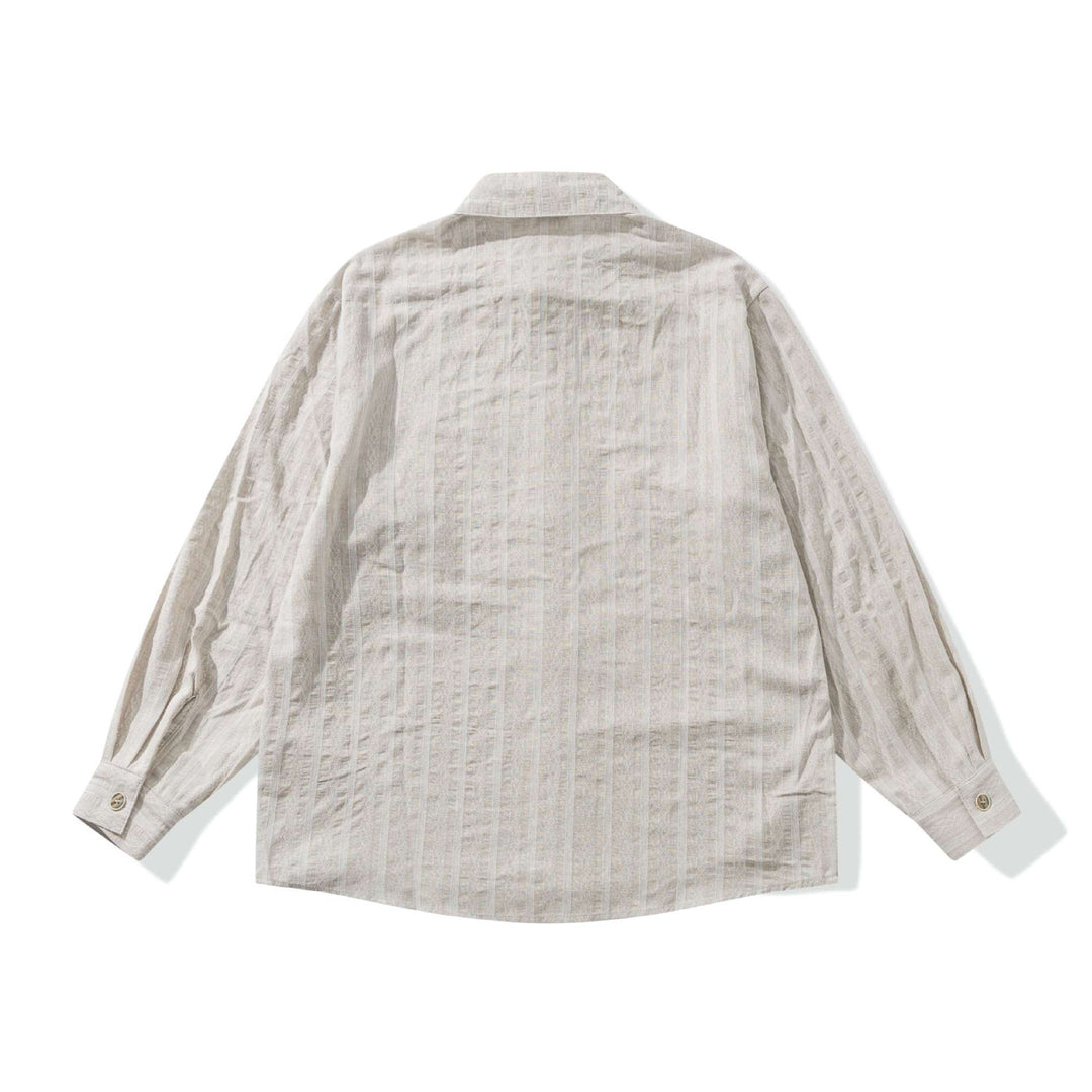 Unisex Loose Overshirt made of linen blend with texture and chest pocket Mune Fashion