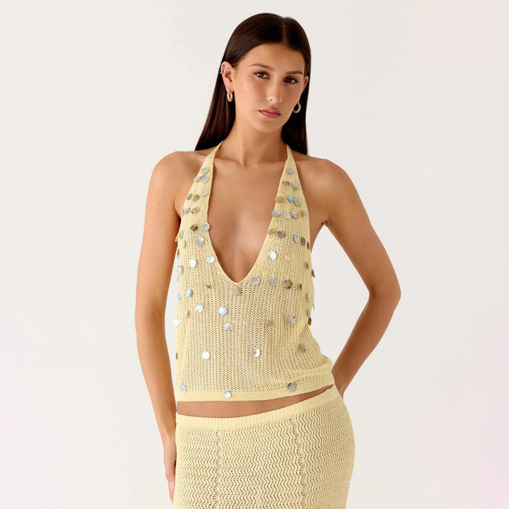 Women’s knit top with sparkling details Mune Fashion