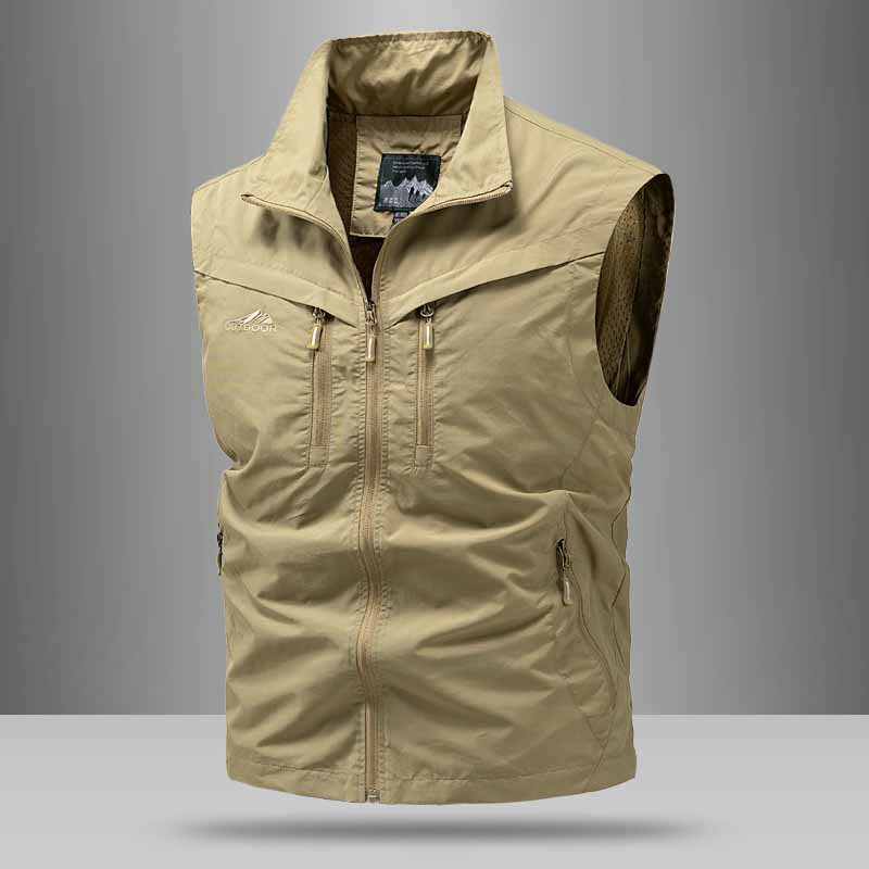 Men's Technical Utility Vest with High Collar and Multi-Pockets Mune Fashion