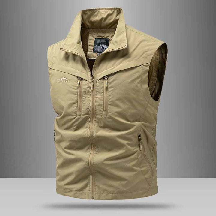 Men's Technical Utility Vest with High Collar and Multi-Pockets Mune Fashion