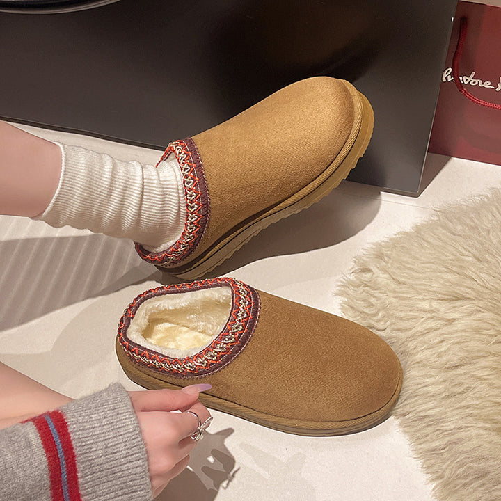 Women's Lined Slipper Mules with Teddy lining and Braided Hem Mune Fashion