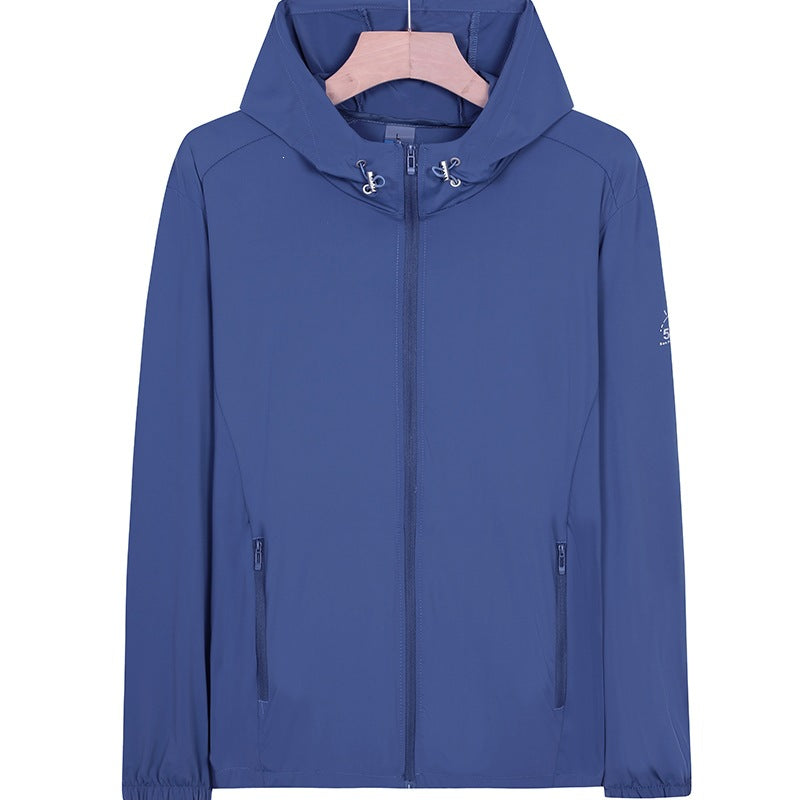 Unisex Lightweight wind and water-repellent hooded transitional jacket with full zipper, zippered pockets & elastic cuffs Mune Fashion