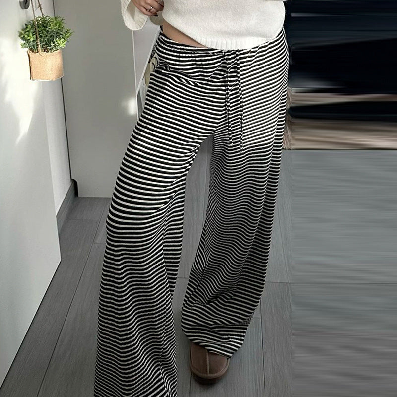 Women's lightweight jersey lounge pants with drawstring and wide leg Mune Fashion