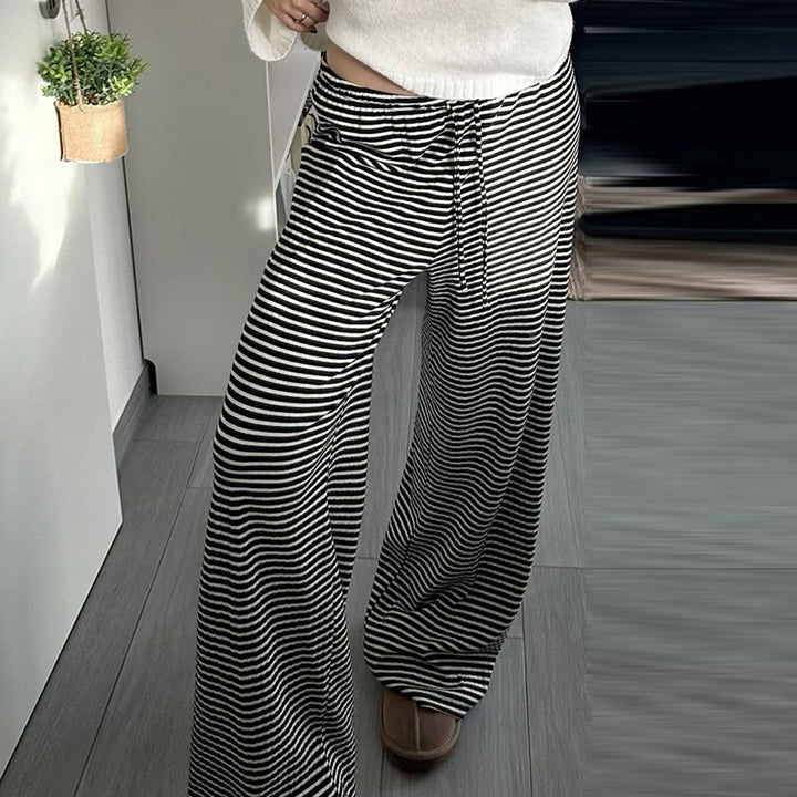 Women's lightweight jersey lounge pants with drawstring and wide leg Mune Fashion