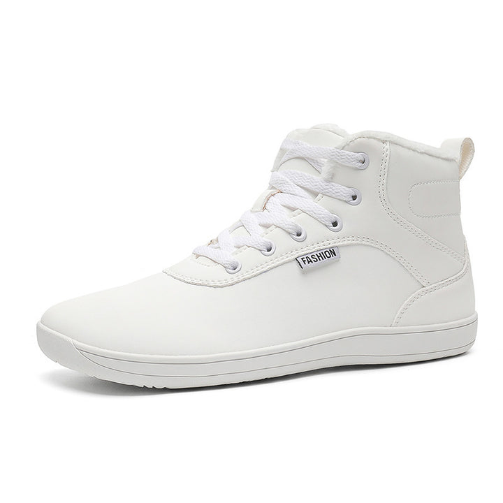 Men's ankle-high leisure sneakers with warm plush lining, padded insole, and non-slip rubber sole Mune Fashion