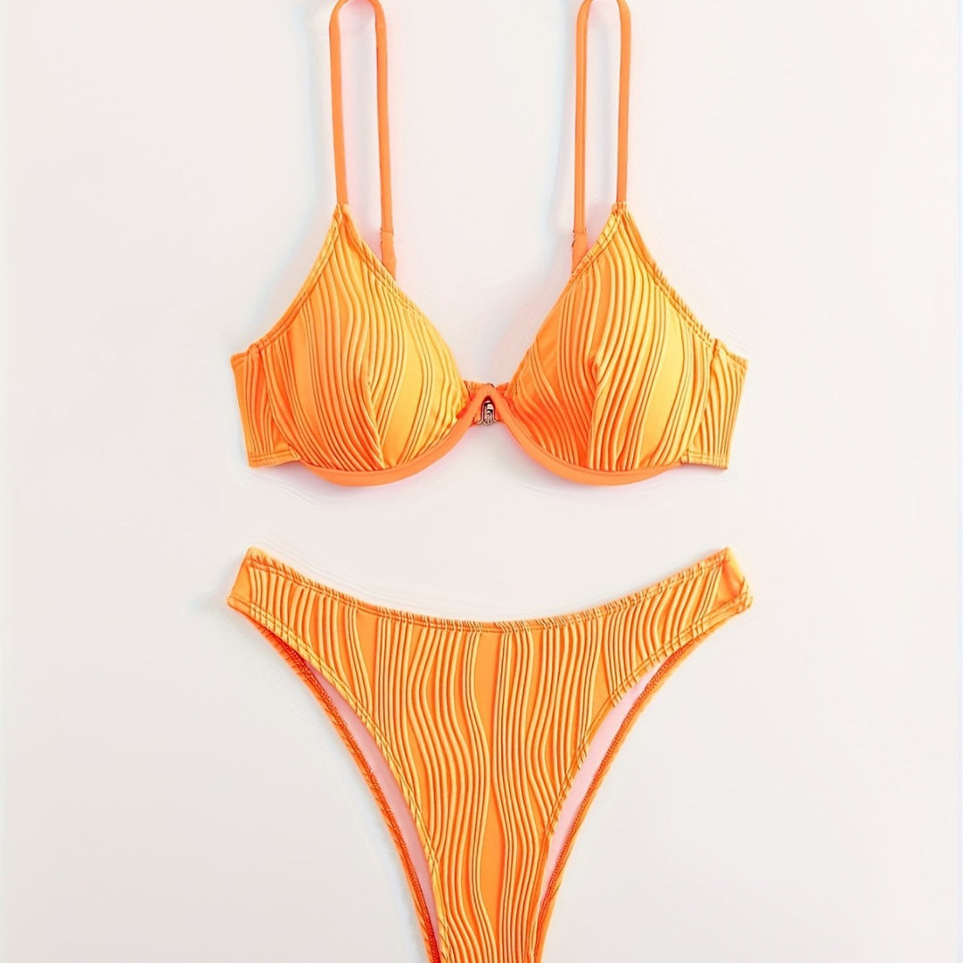 Women's bikini set with elegant pleated pattern Mune Fashion