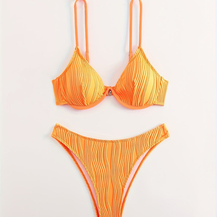 Women's bikini set with elegant pleated pattern Mune Fashion