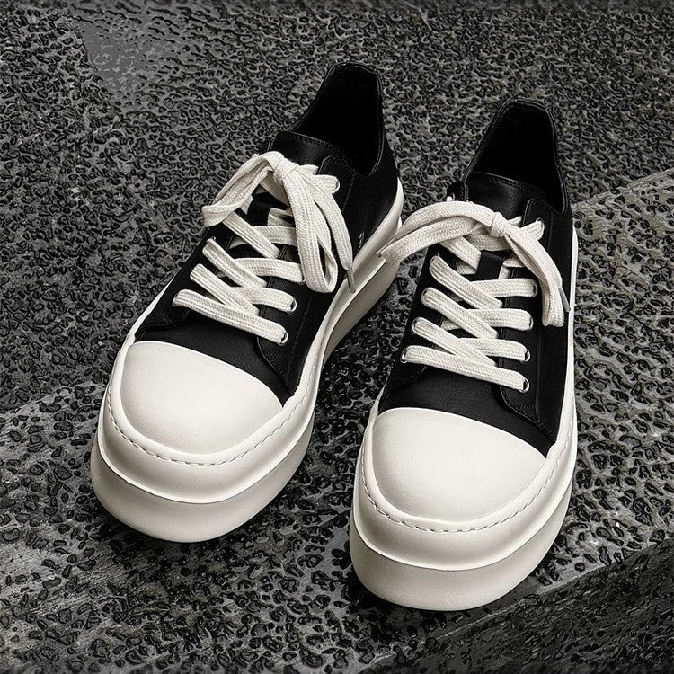 Unisex High-Top Platform Sneaker made of leather with sculpted platform sole Mune Fashion