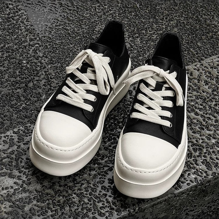 Unisex High-Top Platform Sneaker made of leather with sculpted platform sole Mune Fashion