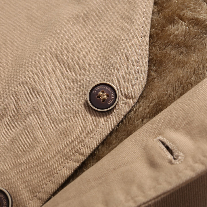 Men's padded canvas teddy vest with Sherpa lining and multiple pockets Mune Fashion