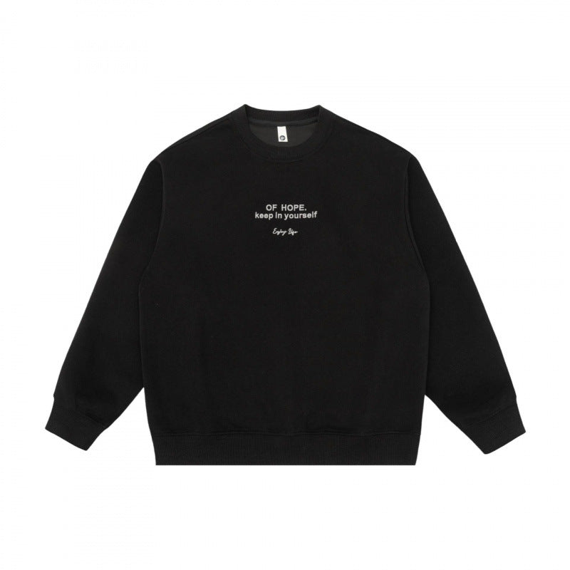 Unisex Oversized Sweatshirt with minimalist chest embroidery and ribbed hem Mune Fashion