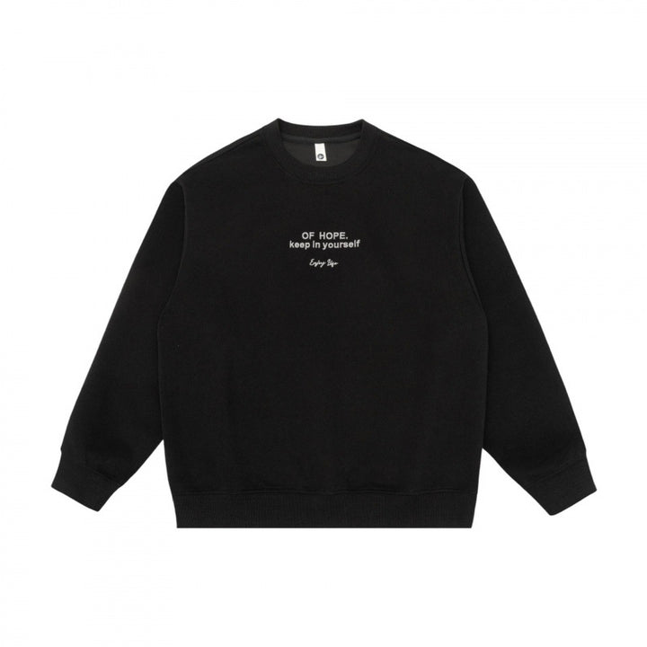 Unisex Oversized Sweatshirt with minimalist chest embroidery and ribbed hem Mune Fashion