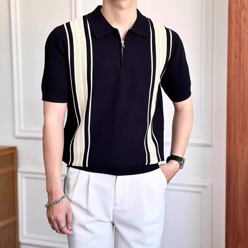 Men's Stylish Polo Shirt with Zipper Mune Fashion