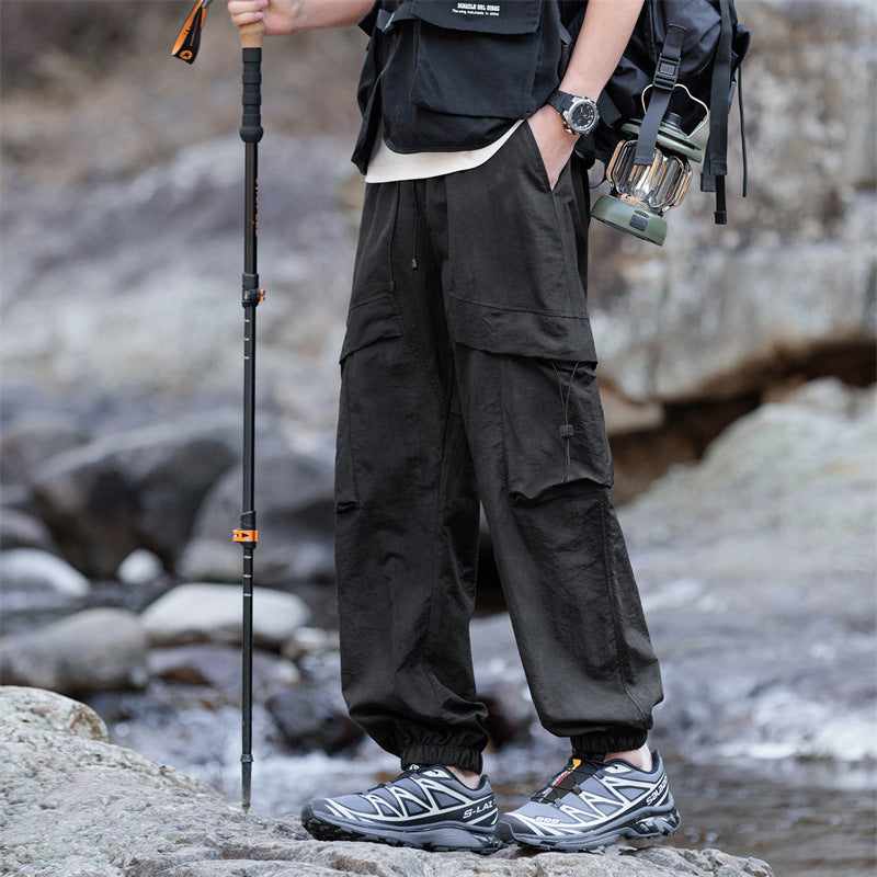 Women's Fashion Cargo Pants with Elastic Waistband Mune Fashion