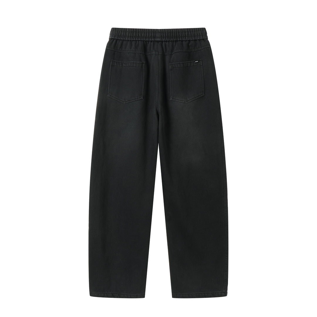 Women's Relaxed Jogging Pants with High Elastic Waistband and Side Decorative Seams
