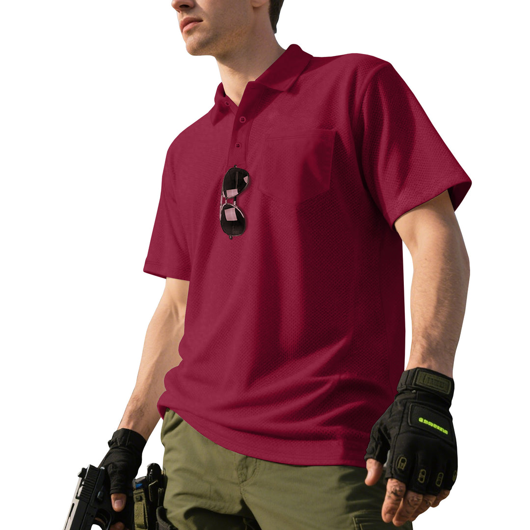 Men's functional short-sleeve polo shirt with breast pocket, integrated pen loop and micro-perforated ventilation Mune Fashion