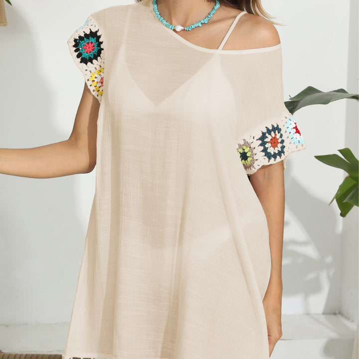 Women's Beach Tunic with Crochet Applications Mune Fashion