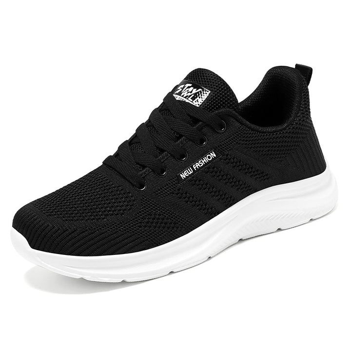 Women nan breathable knit comfort sneakers with padded heel area and flexible lightweight sole Mune Fashion