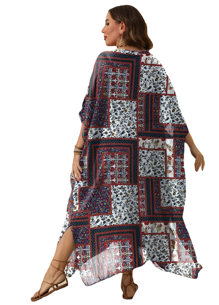 Women's airy maxi dress with colorful patchwork design Mune Fashion