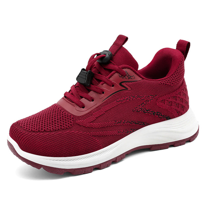 Women’s breathable knit running sneakers with quick-lace system, padded EVA midsole and patterned outsole Mune Fashion