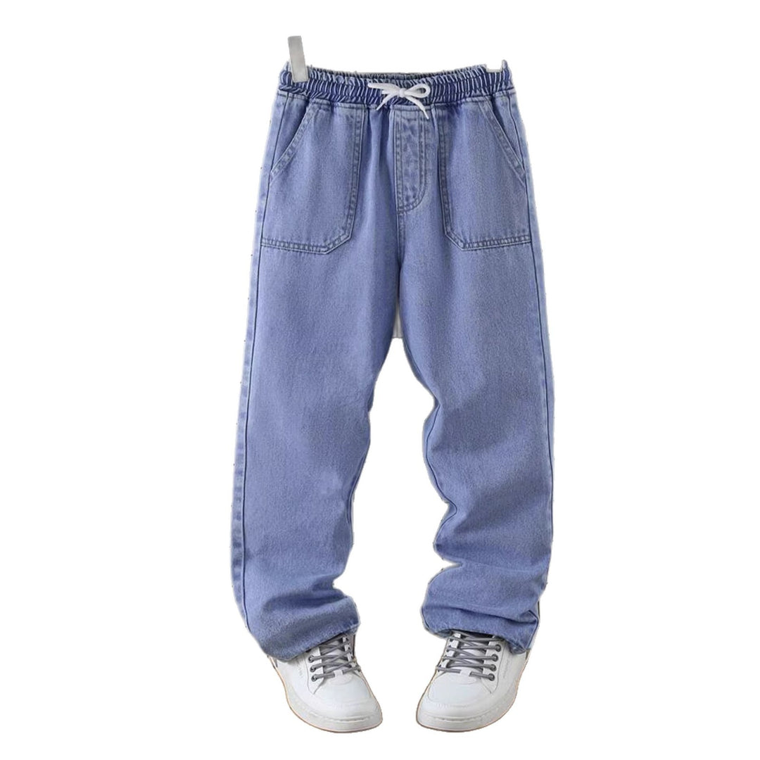 Men's comfortable denim pants with elastic waistband and deep pockets Mune Fashion
