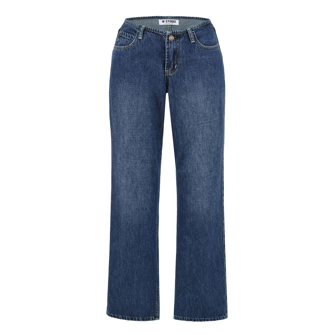 Women Highwaist Cropped Jeans with straight cut and wide leg Mune Fashion