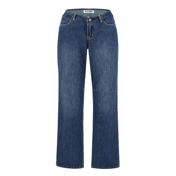 Women Highwaist Cropped Jeans with straight cut and wide leg Mune Fashion