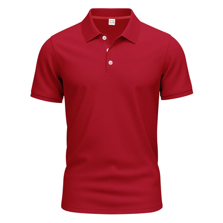 Men's polo collar shirt with slim fit, breathable mesh structure, and flat two-button placket Mune Fashion