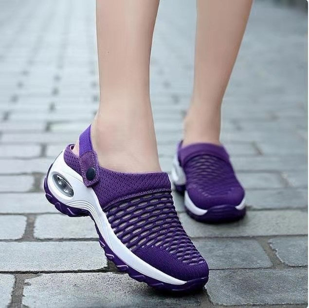 Ladies' breathable mesh clogs with air-cushioned sole and adjustable heel strap Mune Fashion