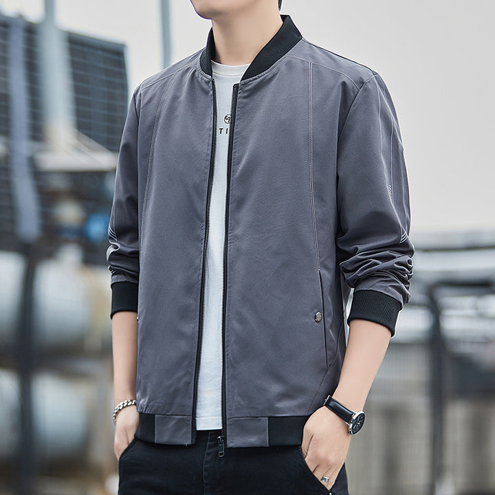 Men's Fashion Bomber Jacket with Elastic Cuffs Mune Fashion