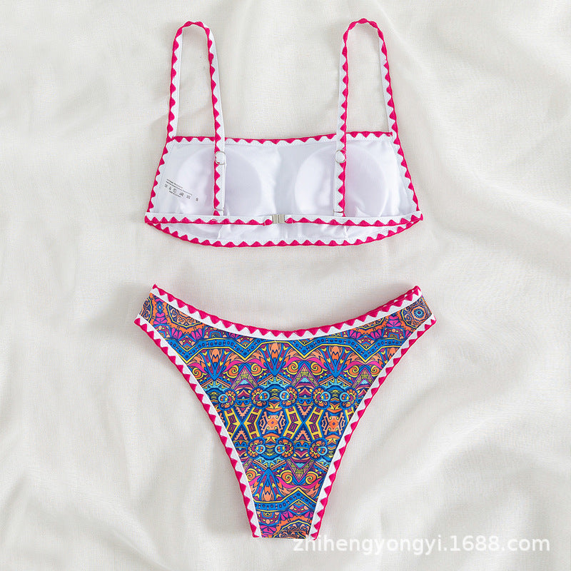 Women's bandeau bikini with trendy ethnic pattern Mune Fashion