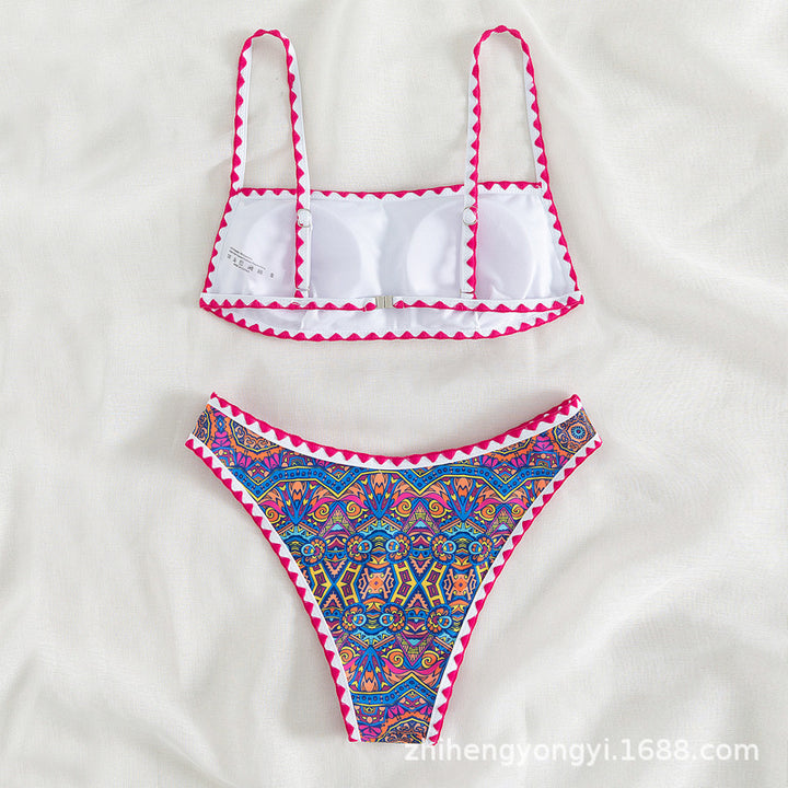 Women's bandeau bikini with trendy ethnic pattern Mune Fashion