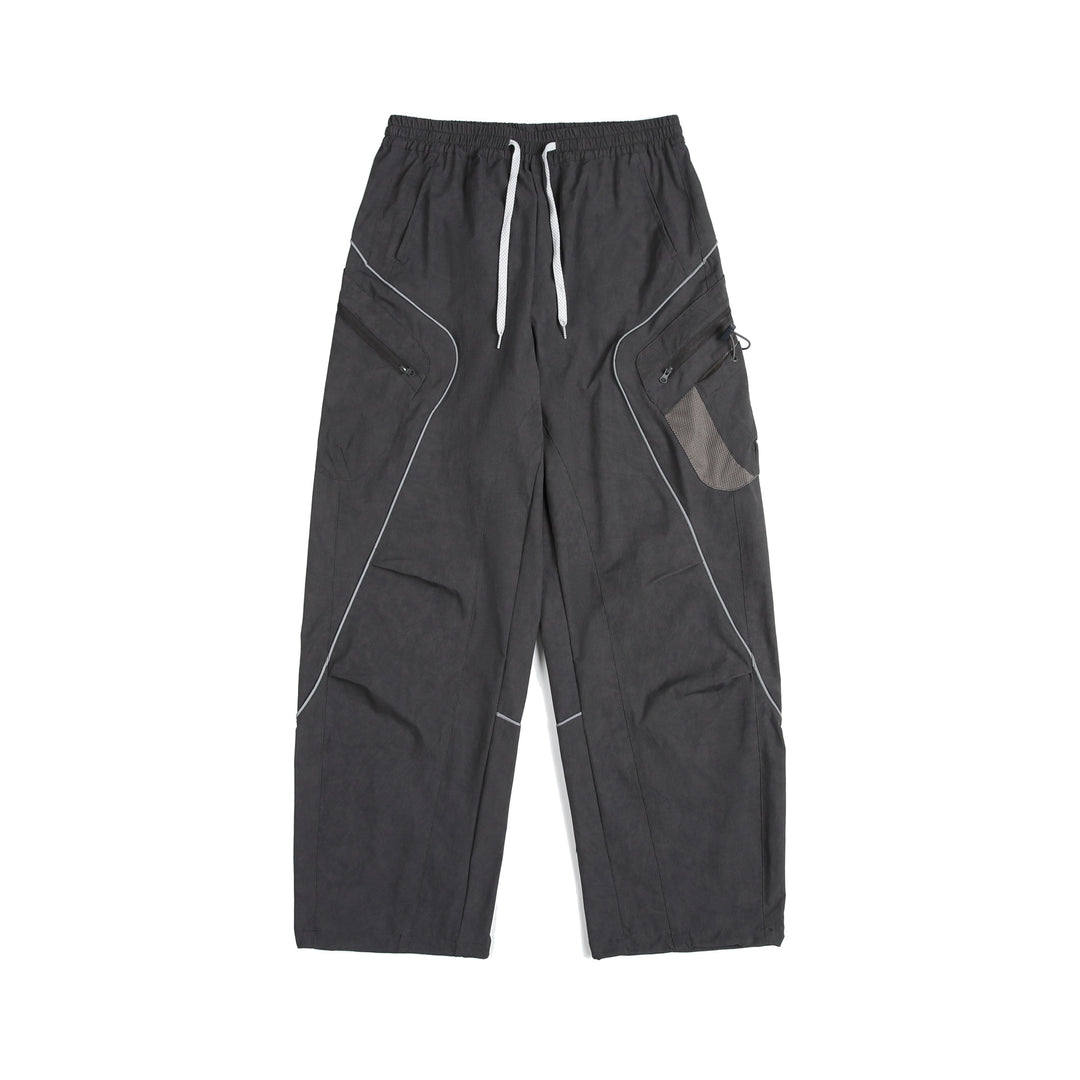 Unisex Cargo Culotte Pants with elastic waistband, zip pockets and mesh inserts Mune Fashion