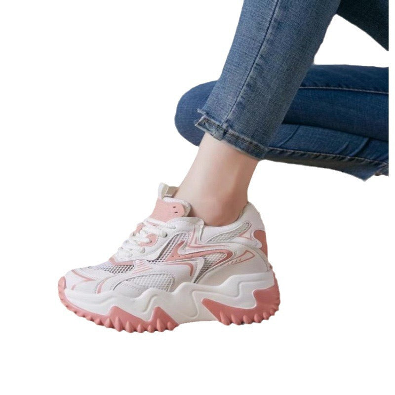 Women's Chunky Sneakers with Airy Mesh Surface and Cushioning Comfort Mune Fashion