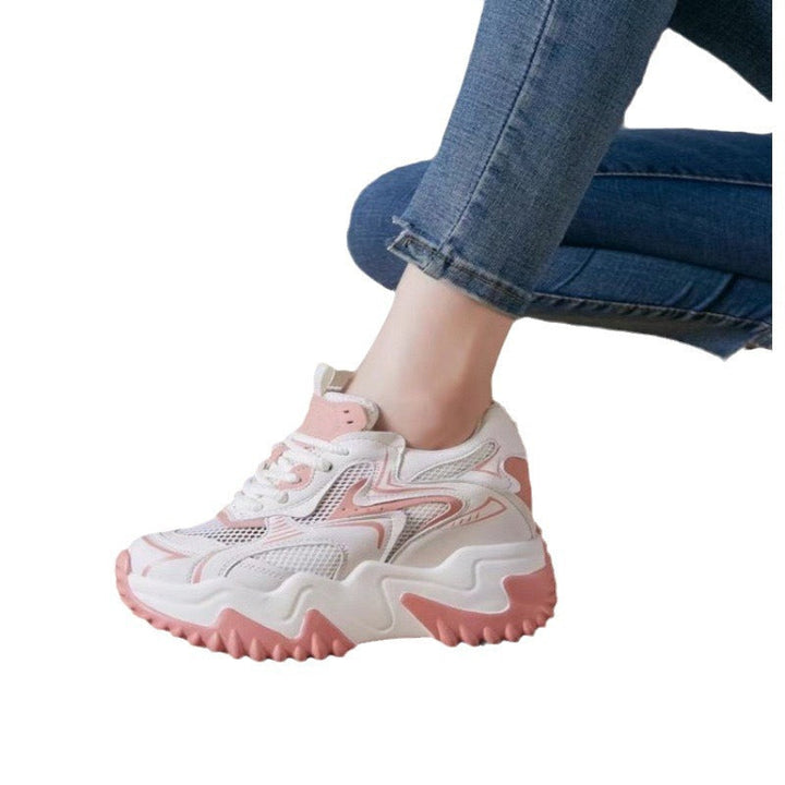 Women's Chunky Sneakers with Airy Mesh Surface and Cushioning Comfort Mune Fashion