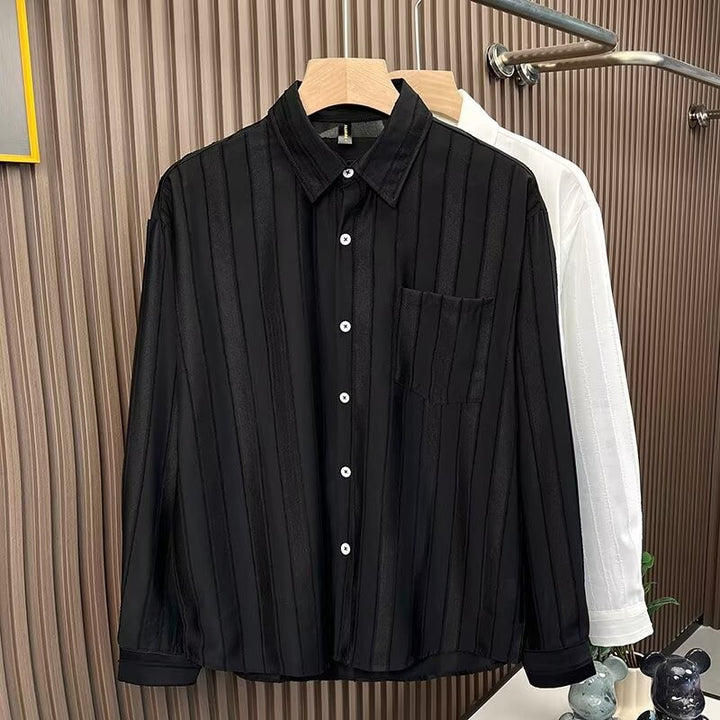 Women Elegant Striped Long Sleeve Shirt Mune Fashion