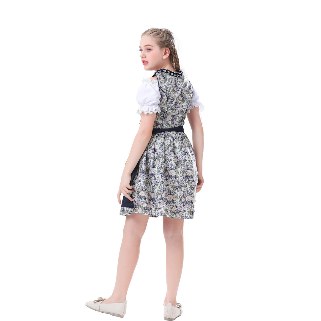 Ladies traditional Dirndl dress for girls with lace-up corset puff sleeves and lace apron Mune Fashion