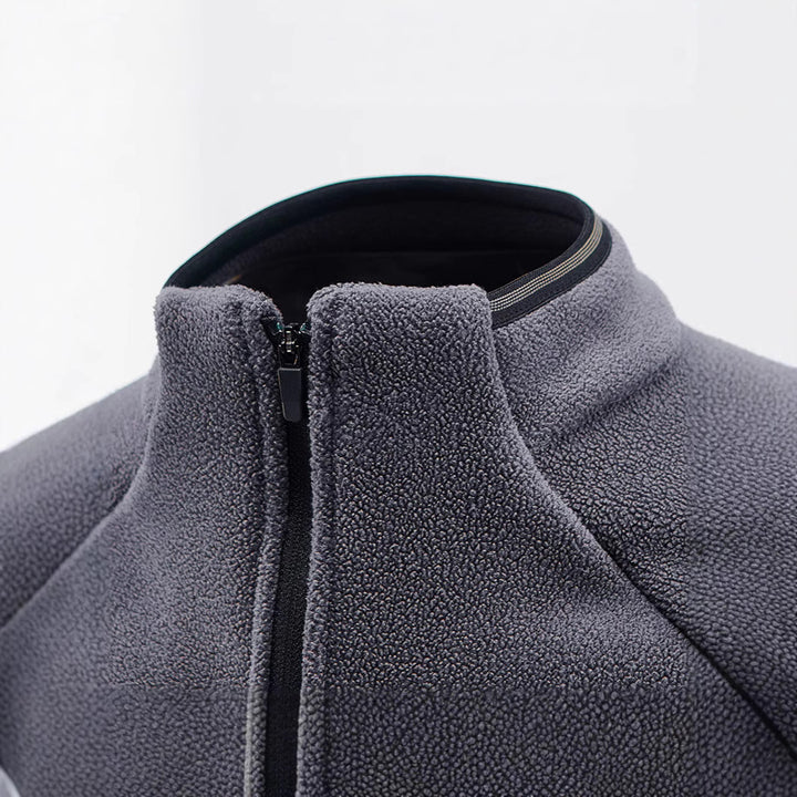 Men's fleece half-zip pullover with high stand-up collar and raglan sleeves Mune Fashion