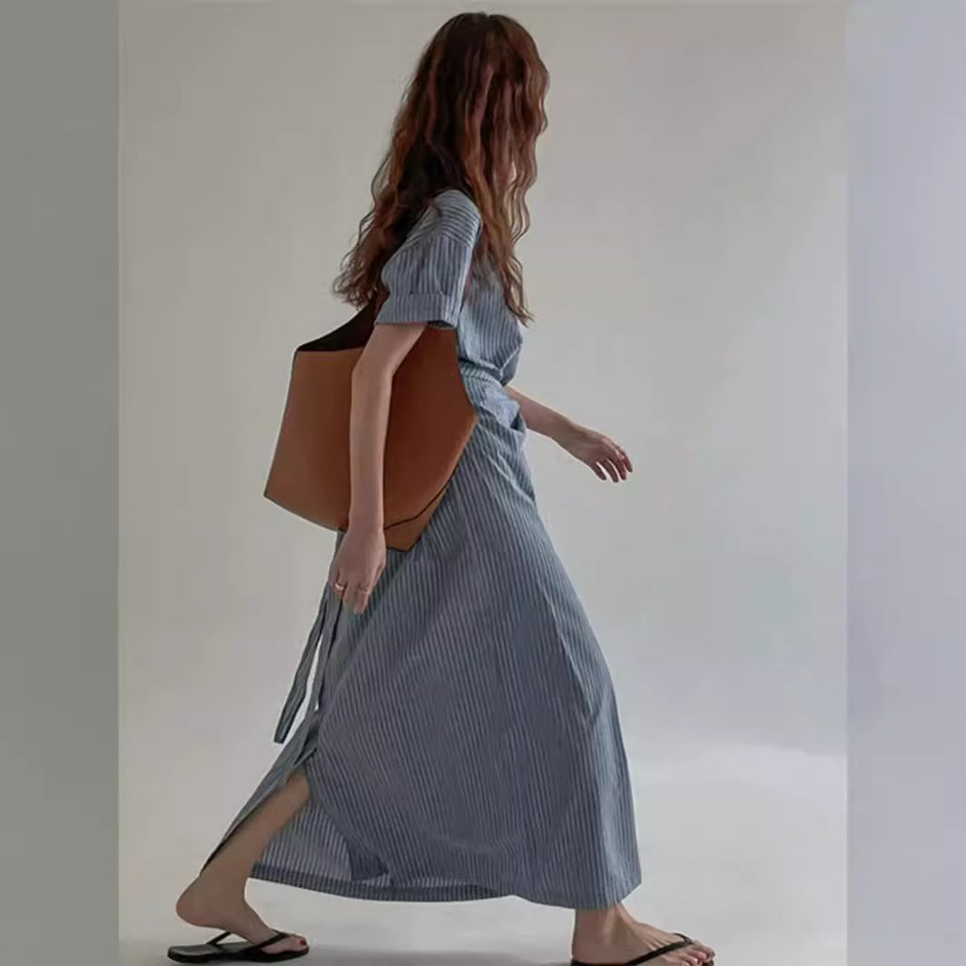 Women Two-Piece Lounge Set with Knot Waist and Wide Leg Mune Fashion