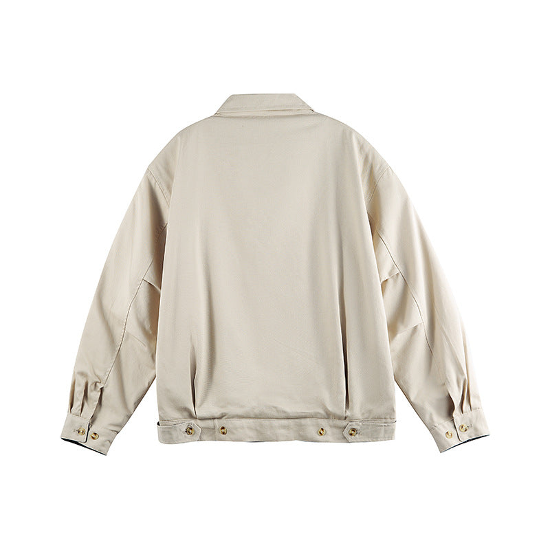 Men's Lightweight Boxy Transitional Jacket with Shirt Collar and Concealed Zipper Mune Fashion