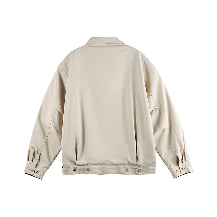Men's Lightweight Boxy Transitional Jacket with Shirt Collar and Concealed Zipper Mune Fashion