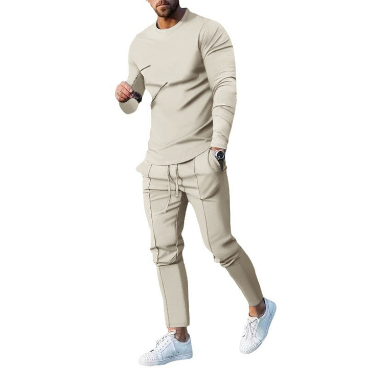 Men's fitted long-sleeve shirt made of cotton stretch with a round neckline and body-hugging fit Mune Fashion