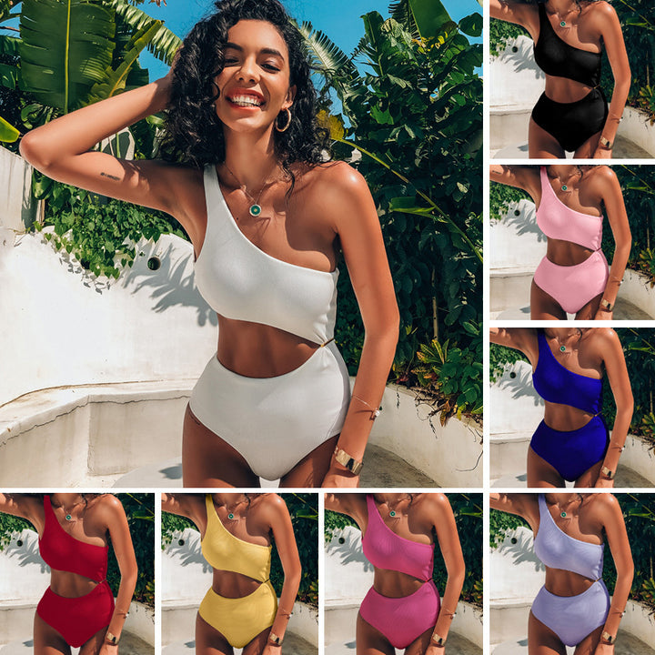 Women One-Sided Bikini with High Waist Mune Fashion