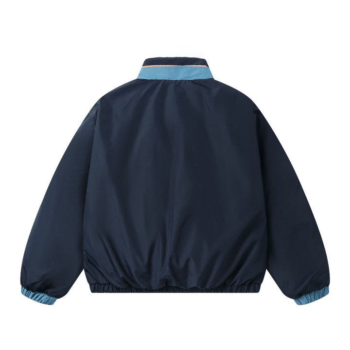 Women's Boxy Lightweight Windbreaker with High Stand Collar and Contrast Trimmed Side Pockets Mune Fashion