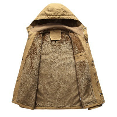 Men's Robust Canvas Field Parka with Full Teddy Lining, Removable Hood, and Multifunctional Pockets Mune Fashion