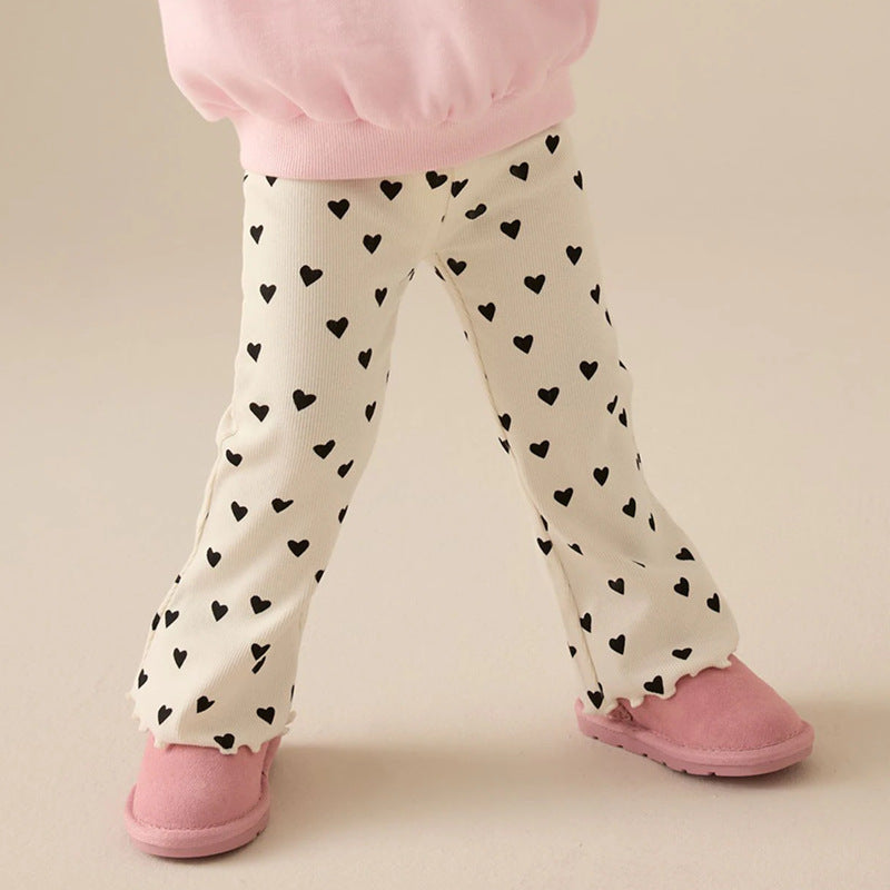 Girls leggings with heart-shaped pattern Mune Fashion