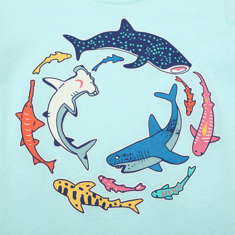 Children's T-Shirt with maritime shark designs Mune Fashion