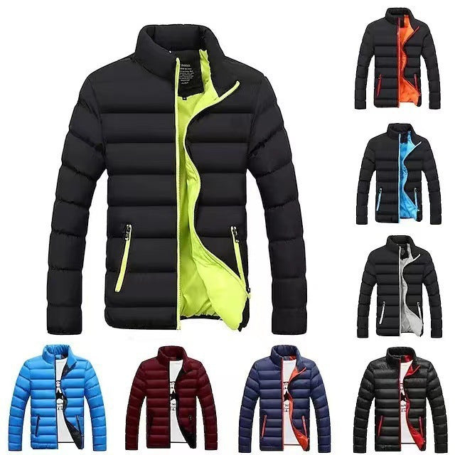 Men's quilted thermal jacket with high stand-up collar and water-repellent outer shell Mune Fashion