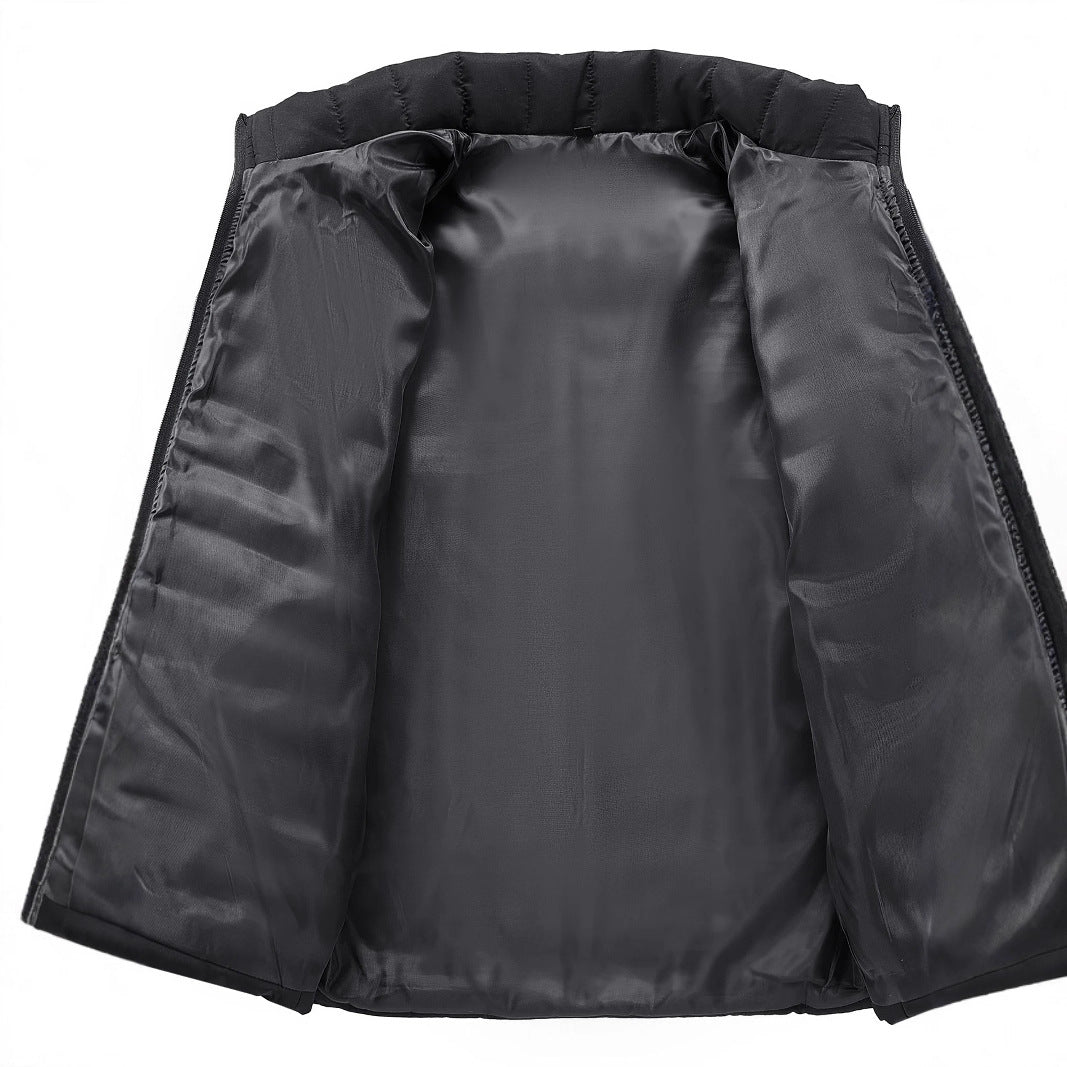 Men's Slim Fit Ultralight Thermo Quilted Jacket with High Stand-Up Collar Mune Fashion