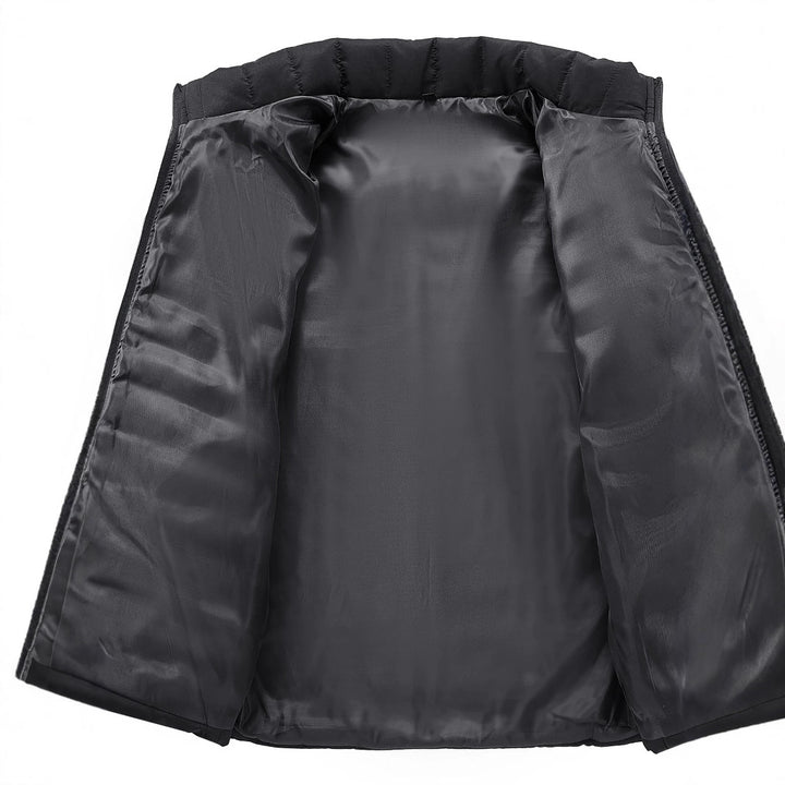 Men's ultra-light quilted stand collar insulation jacket with concealed zipper Mune Fashion